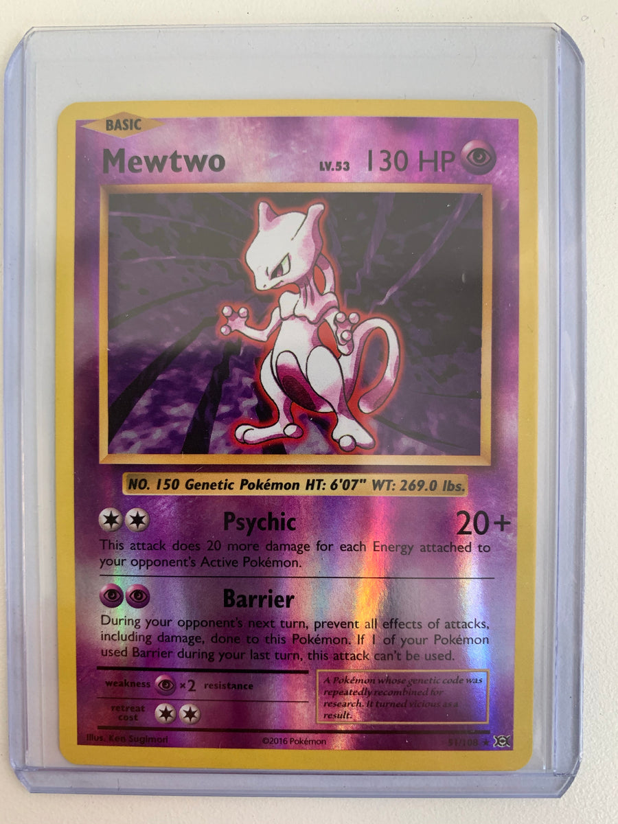2016 POKEMON XY EVOLUTIONS MEWTWO REVERSE HOLO FOIL RARE