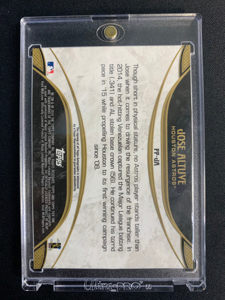 2016 TOPPS TIER ONE BASEBALL #PP-JA HOUSTON ASTROS - JOSE ALTUVE PRIME PERFORMERS ON CARD AUTO NUMBERED 09/10