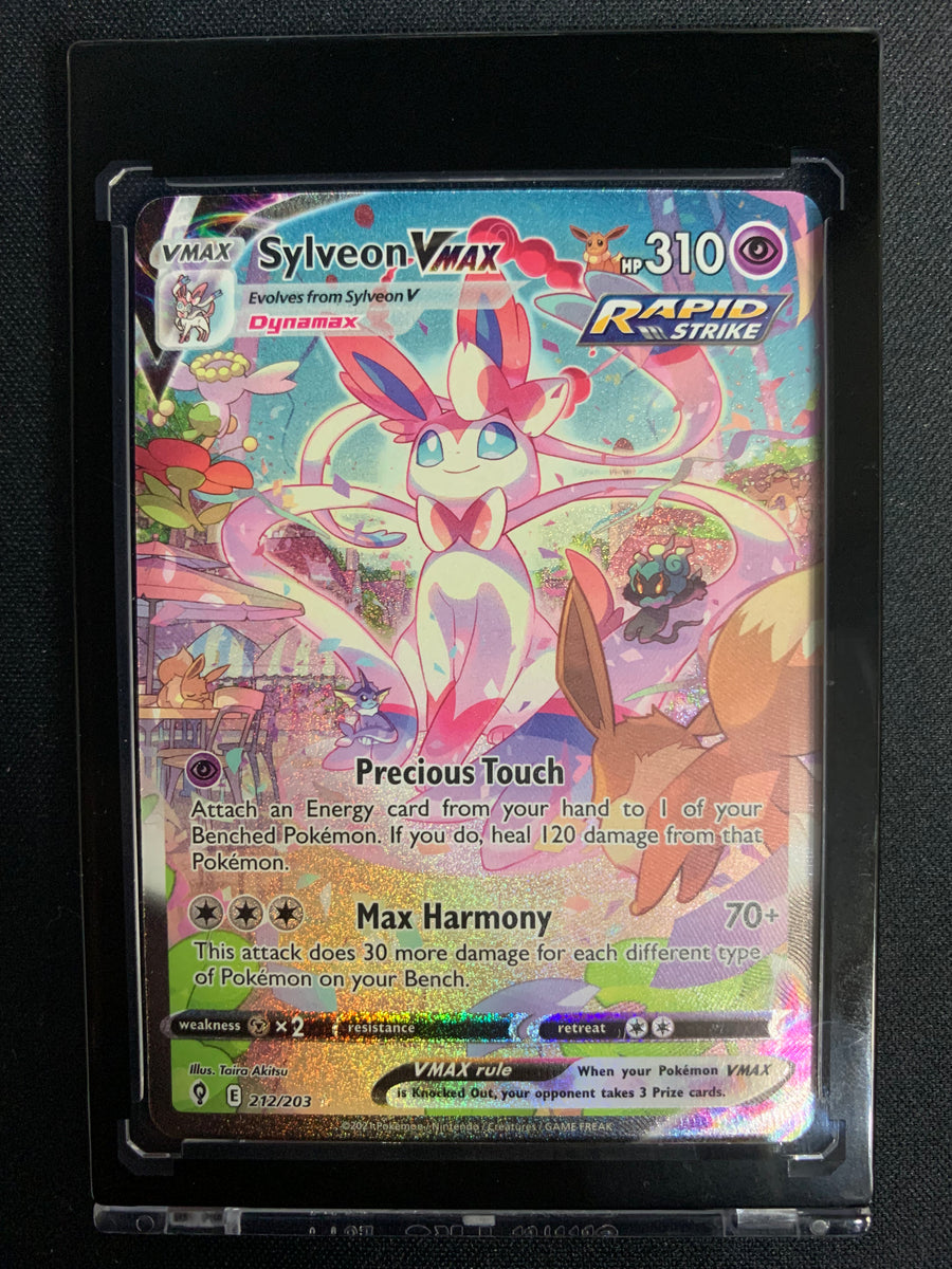 POKEMON SW&SH EVOLVING SKIES SYLVEON VMAX ALTERNATE ART SECRET 212/203 –  Mint Sports Cards & Collectibles