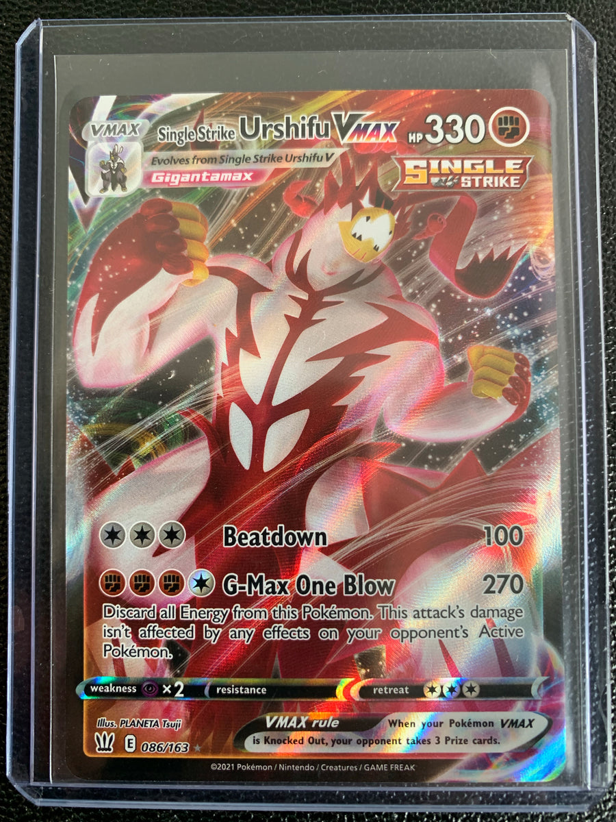 pokemon card urshifu vmax value POKEMON SWSH05 BATTLE STYLES SINGLE STRIKE URSHIFU VMAX FULL ART ULTRA – Mint Sports Cards & Collectibles