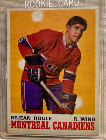 1970-71 O-PEE-CHEE HOCKEY #174 MONTREAL CANADIENS - REJEAN HOULE ROOKIE CARD RAW