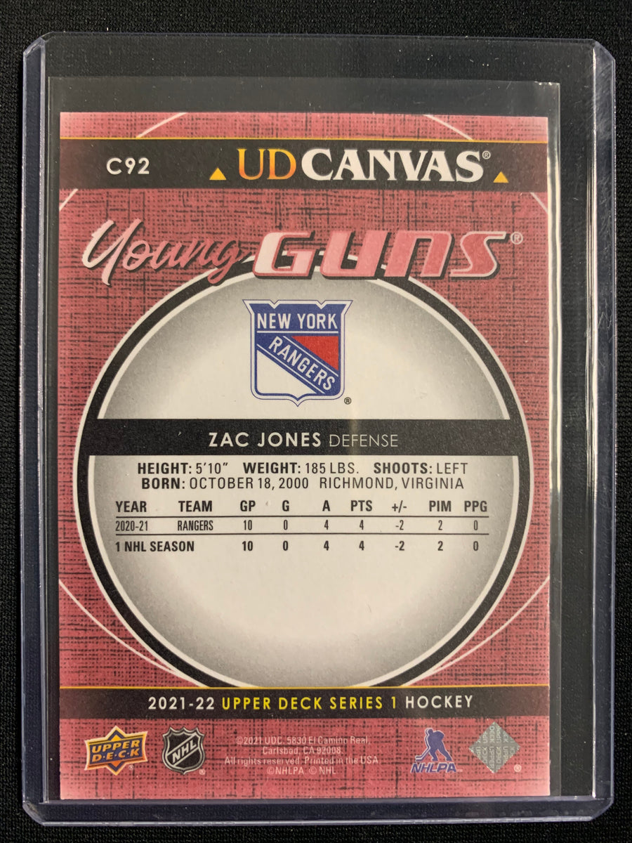  2021-22 Upper Deck MVP #225 Zac Jones RC Rookie Card New York  Rangers Official NHL Hockey Card in Raw (NM or Better) Condition :  Collectibles & Fine Art