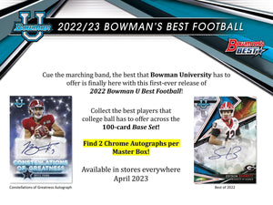 2023 BOWMAN BEST UNIVERSITY FOOTBALL HOBBY BOXES - NEW!