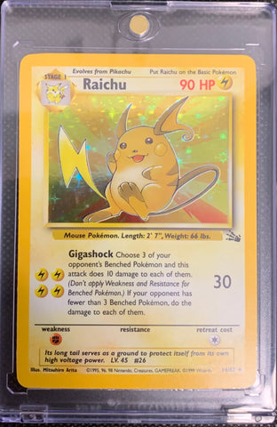 1999 POKEMON FOSSIL SET - RAICHU HOLO 14/62