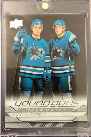 2024-25 UPPER DECK S2 HOCKEY #499 SAN JOSE SHARKS - MACKLIN CELEBRINI/WILL SMITH YG TEAMMATES CLEAR CUT