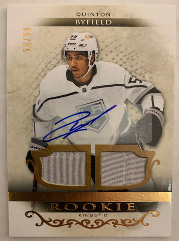 2021-22 UPPER DECK ARTIFACTS HOCKEY #161 LOS ANGELES KINGS - QUINTON BYFIELD ROOKIE AUTO PATCH #'D 54/99