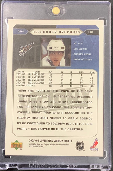 2005-06 UPPER DECK SERIES 2 HOCKEY #264 WASHINGTON CAPITALS - ALEX OVECHKIN VICTORY ROOKIE CARD