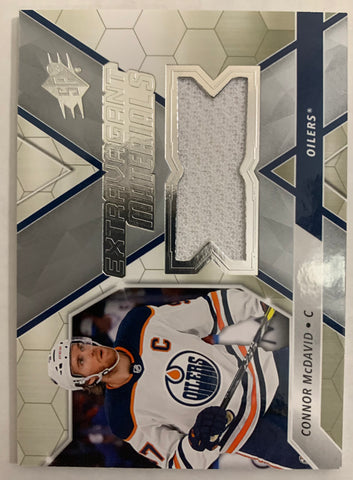 2020-21 UPPER DECK SPX HOCKEY #EX-CM EDMONTON OILERS - CONNOR MCDAVID EXTRAVAGANT MATERIALS GAME USED PATCH