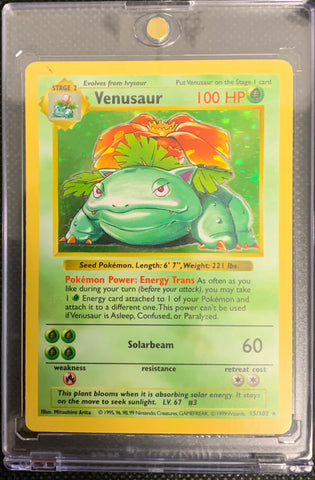 1999 POKEMON BASE SET - VENUSAUR HOLO 15/102 SHADOWLESS