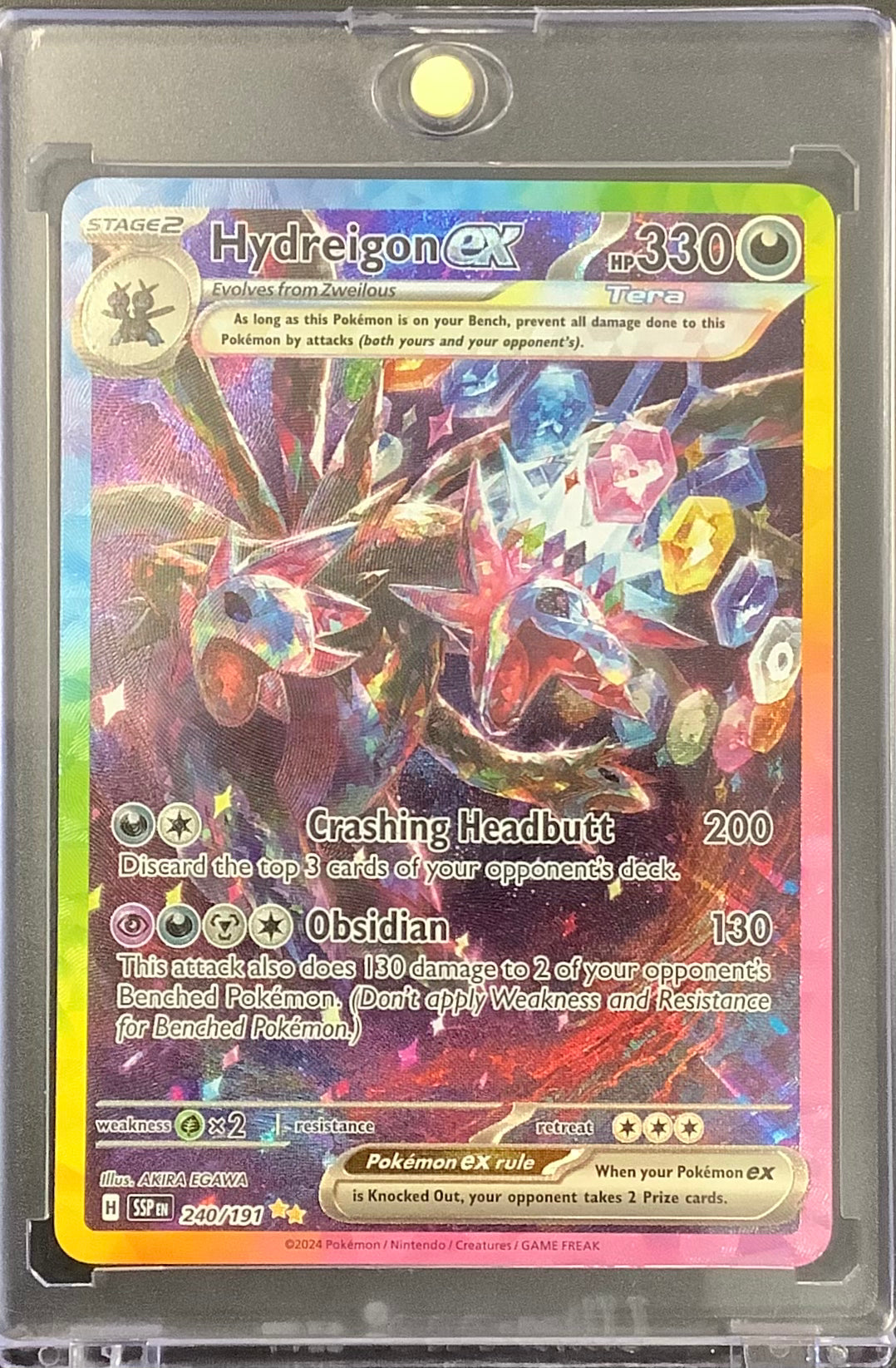 2024 POKEMON S&V SURGING SPARKS - HYDREIGON EX SPECIAL ILLUSTRATION RARE #240/191 - MINT!