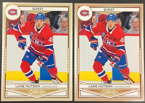 2024-25 UPPER DECK HOCKEY - MONTREAL CANADIENS - LANE HUTSON OPC GLOSSY LOT OF 2