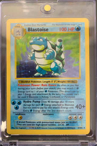 1999 POKEMON BASE SET - BLASTOISE HOLO 2/102 SHADOWLESS