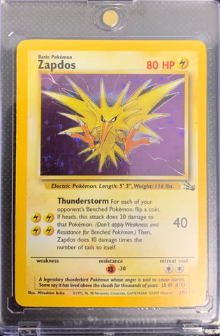 1999 POKEMON FOSSIL SET - ZAPDOS HOLO 15/62