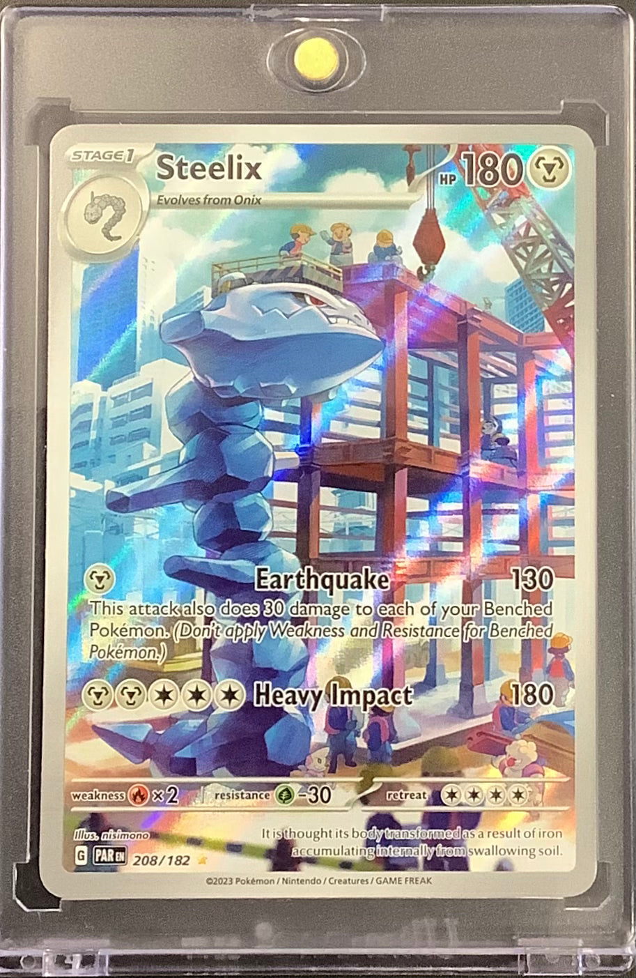 2023 POKEMON S&V PARADOX RIFT - STEELIX SPECIAL ILLUSTRATION RARE #208/182 - MINT!