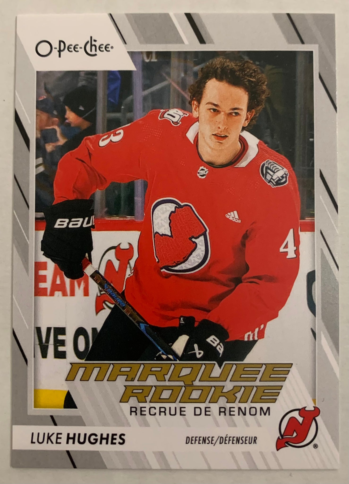 2023-24 UD O-PEE-CHEE HOCKEY #572 NEW JERSEY DEVILS - LUKE HUGHES MARQUEE ROOKIE SP VARIANT