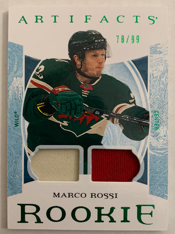 2022-23 UPPER DECK ARTIFACTS #186 MINNESOTA WILD - MARCO ROSSI DUAL PATCH ROOKIE #'D 78/99