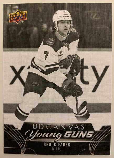 2023-24 UPPER DECK SERIES 1 HOCKEY #C101 MINNESOTA WILD - BROCK FABER BLACK CANVAS YOUNG GUNS ROOKIE