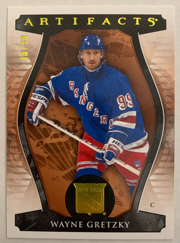 2023-24 UPPER DECK ARTIFACTS HOCKEY #166 NEW YORK RANGERS - WAYNE GRETZKY GOLD FOIL PARALLEL #'D 43/50