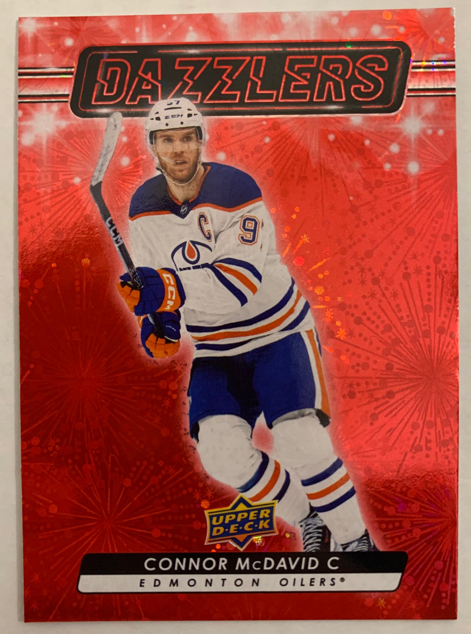 2023-24 UPPER DECK SERIES 2 HOCKEY #DZ-86 EDMONTON OILERS - CONNOR MCDAVID RED DAZZLERS