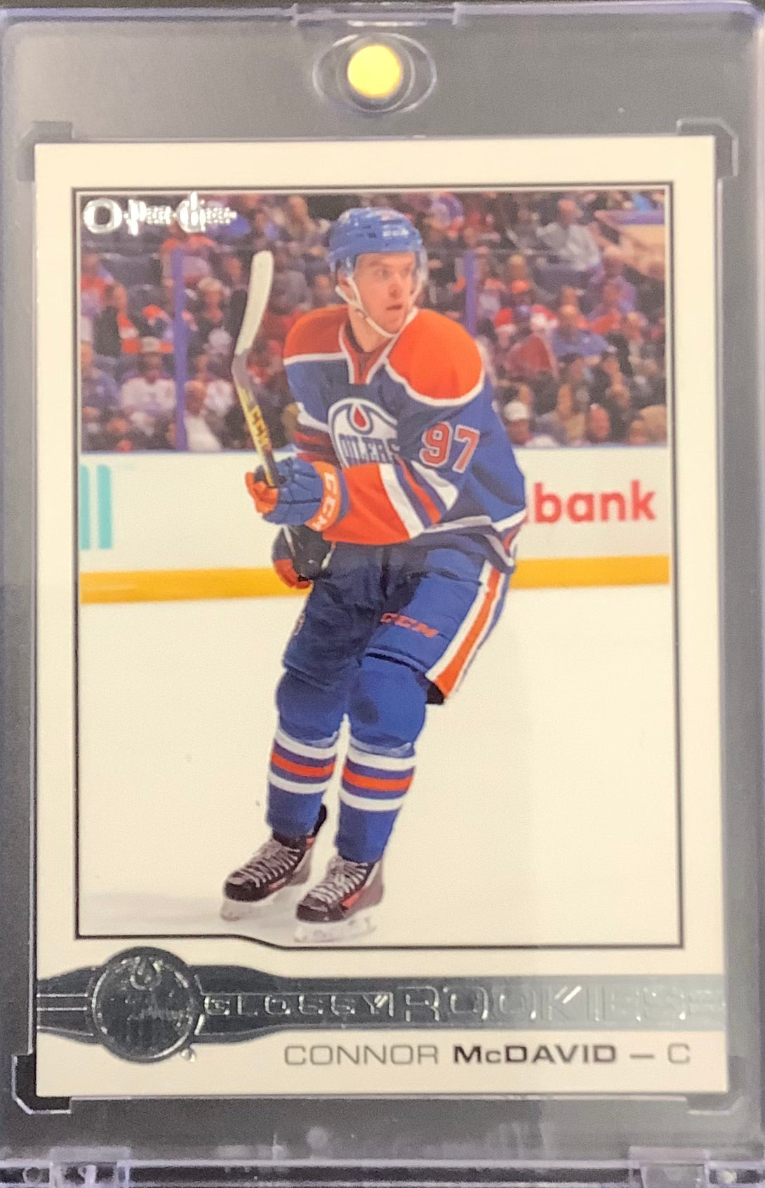 2015-16 UD OPC HOCKEY #R-1 EDMONTON OILERS - CONNOR MCDAVID O-PEE-CHEE GLOSSY ROOKIES ROOKIE CARD - MINT
