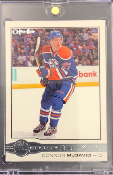 2015-16 UD OPC HOCKEY #R-1 EDMONTON OILERS - CONNOR MCDAVID O-PEE-CHEE GLOSSY ROOKIES ROOKIE CARD - MINT