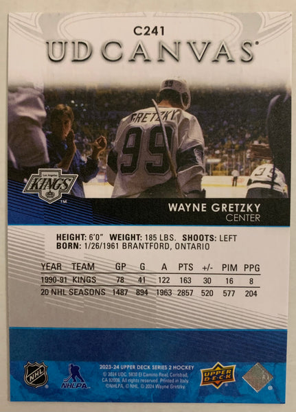 2023-24 UPPER DECK SERIES 2 HOCKEY #C241 LOS ANGELES KINGS - WAYNE GRETZKY LEGENDS CANVAS