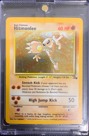 1999 POKEMON FOSSIL SET - HITMONLEE HOLO 7/62