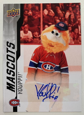 2023-24 UD NATIONAL HOCKEY CARD DAY #MA-3 MONTREAL CANADIENS - YOUPPI! MASCOTS AUTOGRAPH