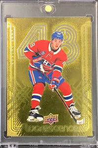2024-25 UPPER DECK HOCKEY #F-48 MONTREAL CANADIENS - LANE HUTSON FLUORESCENCE GOLD #'D 062/150 - MINT