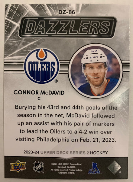 2023-24 UPPER DECK SERIES 2 HOCKEY #DZ-86 EDMONTON OILERS - CONNOR MCDAVID RED DAZZLERS