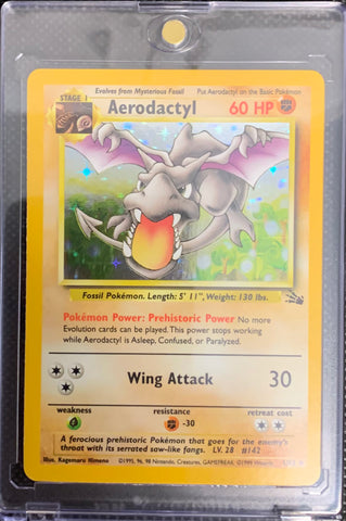 1999 POKEMON FOSSIL SET - AERODACTYL HOLO 1/62