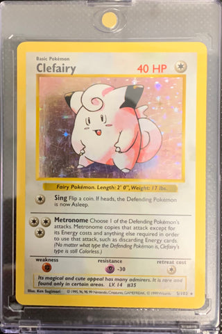 1999 POKEMON BASE SET - CLEFAIRY 5/102 SHADOWLESS