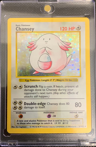 1999 POKEMON BASE SET - CHANSEY 3/102 SHADOWLESS