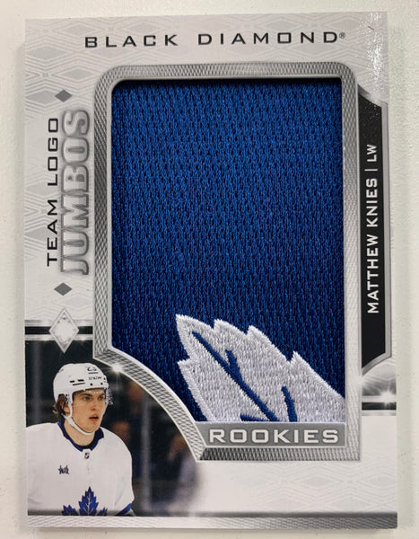 2023-24 UD BLACK DIAMOND HOCKEY #RTL-KN TORONTO MAPLE LEAFS - MATTHEW KNIES TEAM LOGO JUMBOS PATCH ROOKIE