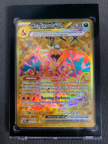 POKEMON S/V OBSIDIAN FLAMES - CHARIZARD EX GOLD SECRET RARE 228/197 - MINT