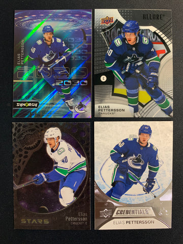 UPPER DECK HOCKEY VANCOUVER CANUCKS - ELIAS PETTERSSON LOT OF 4