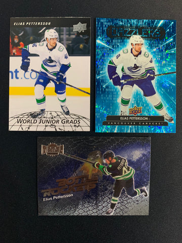 UPPER DECK HOCKEY VANCOUVER CANUCKS - ELIAS PETTERSSON LOT OF 3