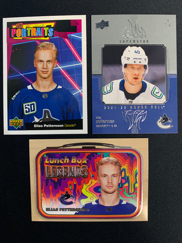UPPER DECK HOCKEY VANCOUVER CANUCKS - ELIAS PETTERSSON LOT OF 3