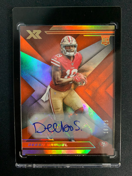 2019 PANINI XR FOOTBALL #113 SAN FRANCISCO 49ERS - DEEBO SAMUEL ROOKIE AUTOGRAPH NUMBERED 16/25