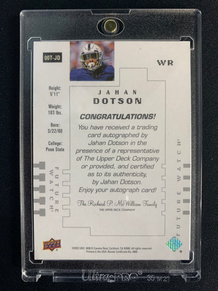 2022 UD GOODWIN CHAMPIONS #00T-JD WASHINGTON FOOTBALL TEAM - JAHAN DATSON FUTURE WATCH AUTO NUMBERED 200/299