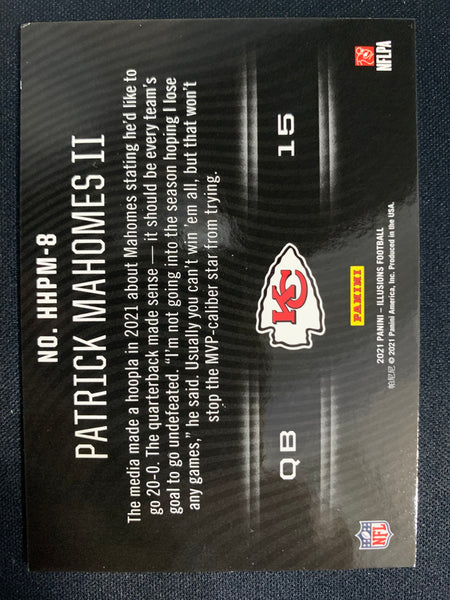 2021 PANINI ILLUSIONS FOOTBALL #HHPM-8 KANSAS CITY CHIEFS - PATRICK MAHOMES HOLOHEROES SP INSERT