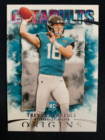 2021 PANINI ORIGINS FOOTBALL #C-16 JACKSONVILLE JAGUARS - TREVOR LAWRENCE CATAPULTS ROOKIE CARD