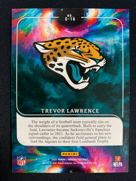 2021 PANINI ORIGINS FOOTBALL #C-16 JACKSONVILLE JAGUARS - TREVOR LAWRENCE CATAPULTS ROOKIE CARD