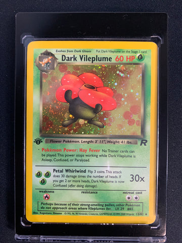 POKEMON TEAM ROCKET 1ST EDITION DARK VILEPLUME HOLO RARE - 13/82 - GOOD CONDITION