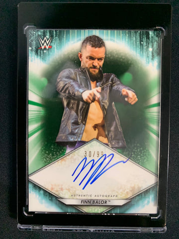 2021 TOPPS WWE #A-FB - FINN BALOR AUTOGRAPH GREEN PARALLEL NUMBERED 30/99