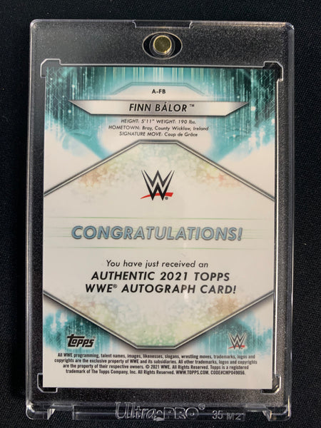 2021 TOPPS WWE #A-FB - FINN BALOR AUTOGRAPH GREEN PARALLEL NUMBERED 30/99