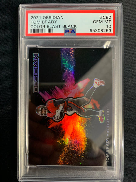 2021 PANINI OBSIDIAN FOOTBALL #CB2 TAMPA BAY BUCCANEERS - TOM BRADY COLOR BLAST BLACK SSP GRADED PSA 10 GEM MINT