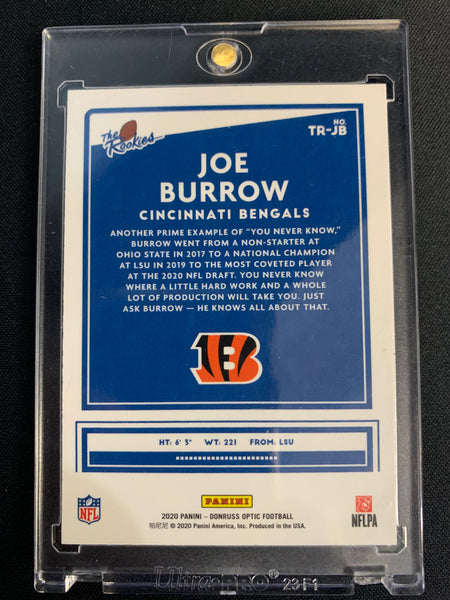 2020 PANINI DONRUSS OPTIC FOOTBALL #TR-JB CINCINNATI BENGALS - JOE BURROW "THE ROOKIES" ROOKIE INSERT CARD