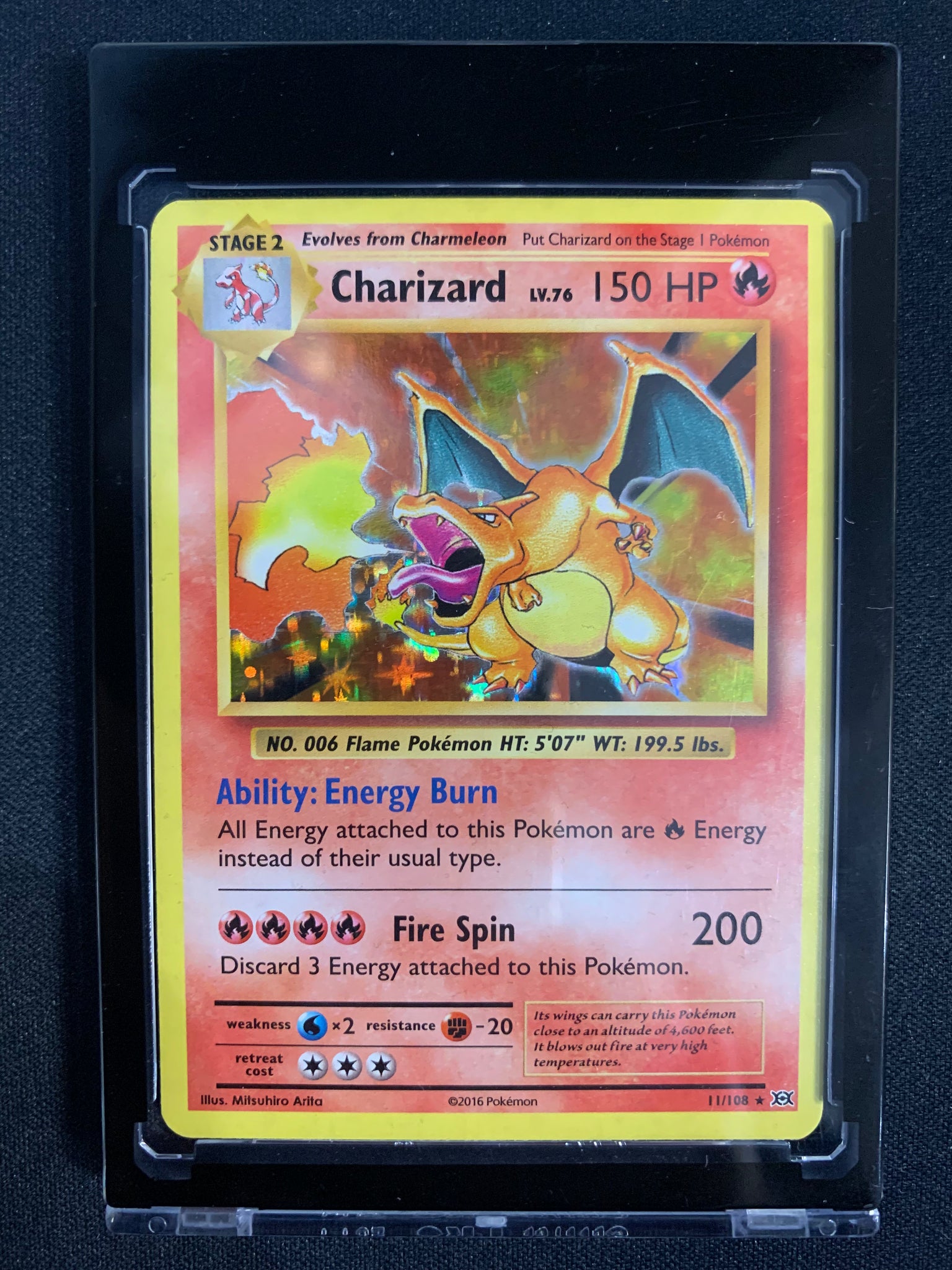 2016 POKEMON XY EVOLUTIONS CHARIZARD HOLO FOIL 11/108 - NEAR MINT
