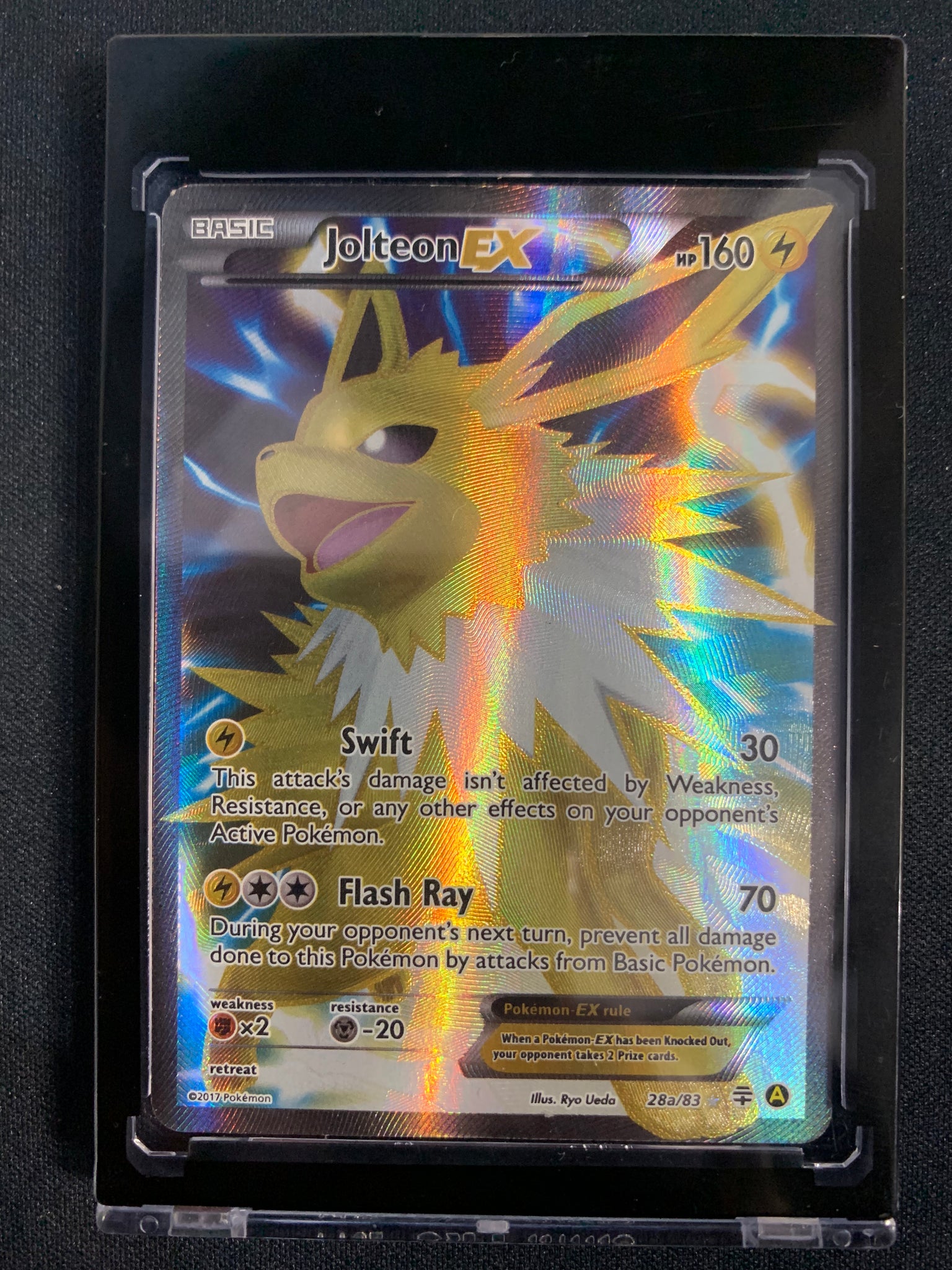 2017 POKEMON MEGA POWERS COLLECTION XY GENERATIONS - JOLTEON EX FULL ART #28a/83 - MINT